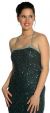 Bejeweled Shimmer Prom Dress with Elegant Back Design in Hunter Green close up